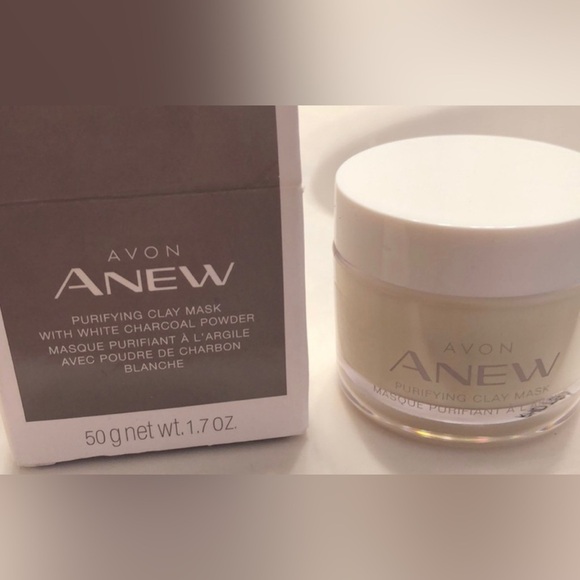 🧑🏾QTY 2 PURIFYING CLAY MASK Anew Avon White Charcoal Powder Remove Impurities - Picture 2 of 11